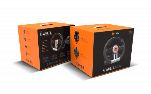 Krom Volante + Pedales K-Wheel NXKROMKWHL Multiplataforma (PC, PS4, PS3, Xbox One)