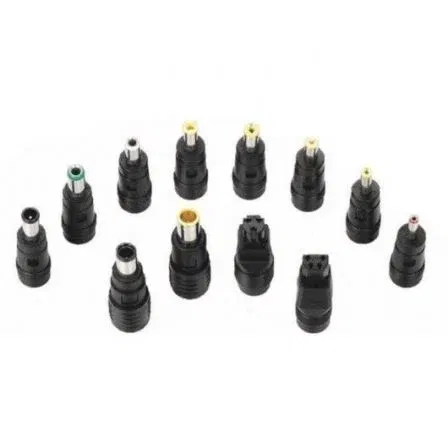 TooQ Cargador Manual Universal para Portátil TQLC-100BS01M, 100W, 12V-24V, 12 Conectores DC + USB 5V/1A, Incluye Adaptador para Coche