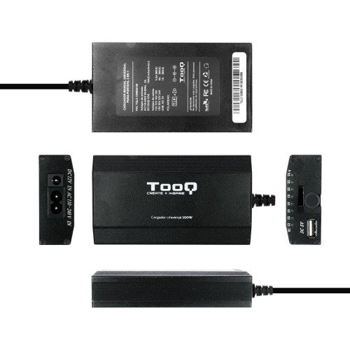 Tooq Cargador Universal para Portátil 100W TQLC-100BS01M Negro Tooq Cargador Universal para Portátil 100W TQLC-100BS01M Negro
