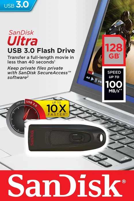 SanDisk SanDisk Ultra 128 GB USB 3.2 Gen 1 Negro