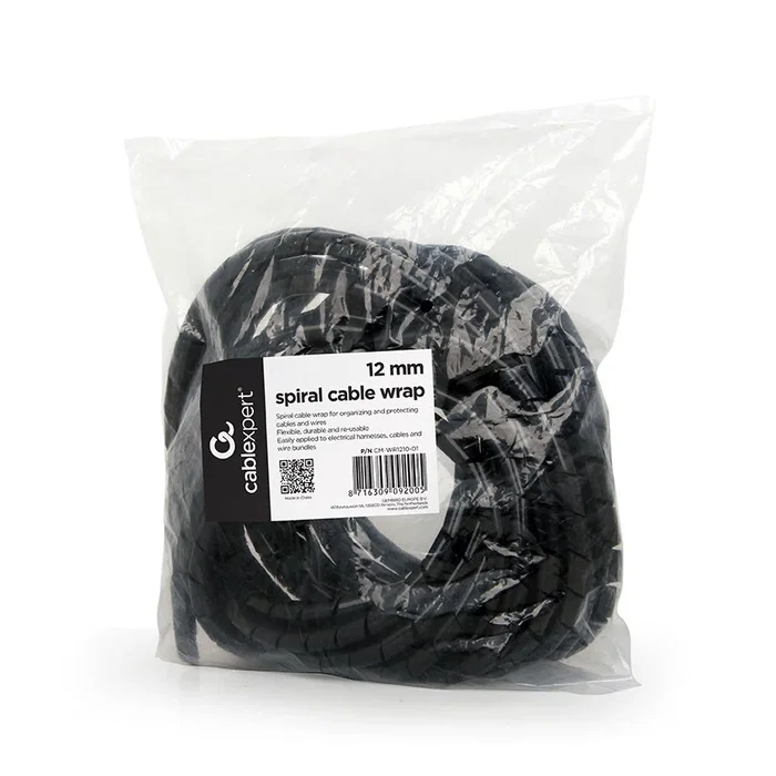 Gembird CM-WR1210-01 Organizador de Cables Manga Negra de Polietileno, Diámetro 12 mm, Longitud 10 metros para Orden Gembird CM-WR1210-01 Organizador de Cables Manga Negra de Polietileno, Diámetro 12 mm, Longitud 10 metros para Orden