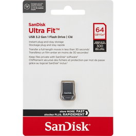 SanDisk Cruzer Ultra Fit 64 GB USB 3.2 Gen 1 Negro