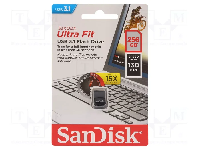 SanDisk Ultra Fit 256 GB USB 3.1 Negro SanDisk Ultra Fit 256 GB USB 3.1 Negro
