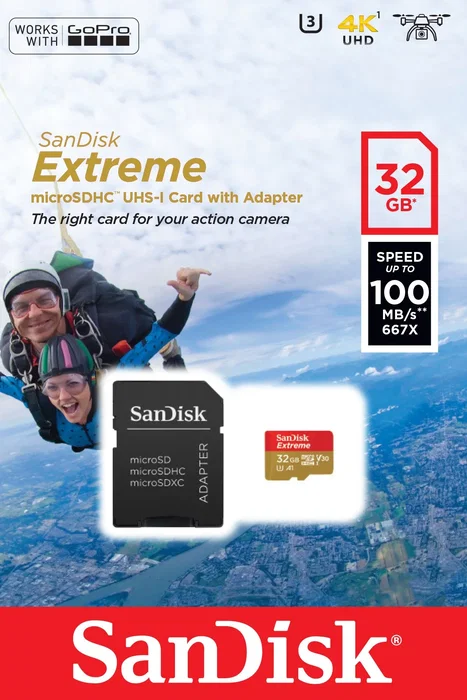 SanDisk Extreme 32 GB MicroSDHC UHS-I con Adaptador