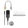 Ewent EW3552 Micrófono para PC con Reducción de Ruido, Soporte de Sobremesa, Sensibilidad -30 dB, Negro, Digital, Cable 2 m