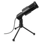 Ewent EW3552 Micrófono para PC con Reducción de Ruido, Soporte de Sobremesa, Sensibilidad -30 dB, Negro, Digital, Cable 2 m