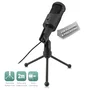 Ewent EW3552 Micrófono para PC con Reducción de Ruido, Soporte de Sobremesa, Sensibilidad -30 dB, Negro, Digital, Cable 2 m