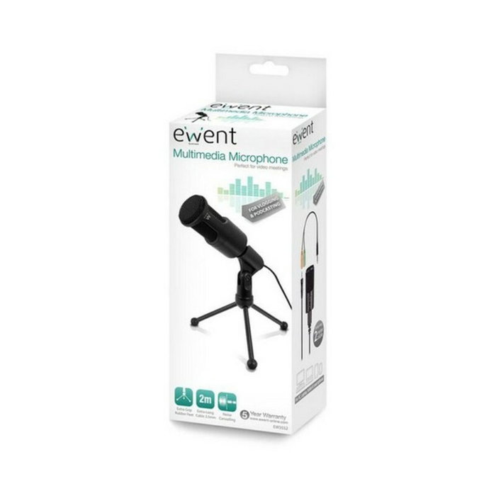 Ewent EW3552 Micrófono Multimedia Negro con Cancelación de Ruido Ewent EW3552 Micrófono Multimedia Negro con Cancelación de Ruido