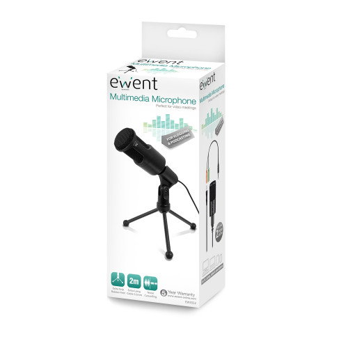 Ewent EW3552 Micrófono Multimedia Negro con Cancelación de Ruido Ewent EW3552 Micrófono Multimedia Negro con Cancelación de Ruido