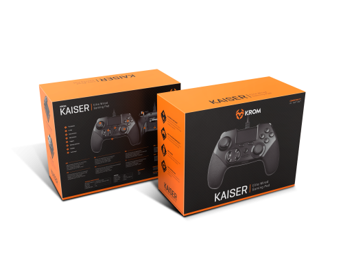 Krom Gamepad Kaiser Negro USB Analógico/Digital PC, PlayStation 4, Playstation 3 NXKROMKSR