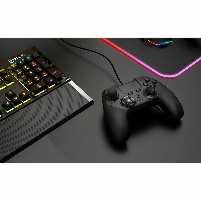 Krom Kaiser Gamepad Negro con 12 Botones y Palancas Configurables