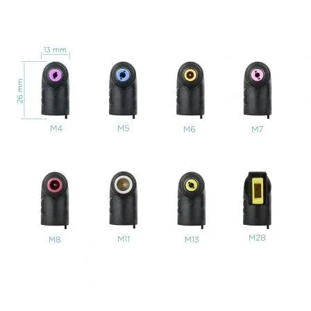 Tooq Cargador Portátil Universal 65W TQLC-65BS02AT - 8 Conectores DC Intercambiables, Voltaje 18.5-20V, Puerto USB 5V/1A para Móviles y Cámaras, Entrada 110-240V