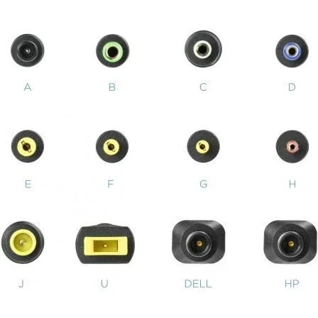 TooQ Cargador Universal Manual para Portátil 90W TQLC-90BS02M con 12 Conectores Intercambiables DC y Puerto USB 5V/1A para Dispositivos Móviles