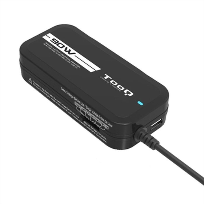 TOOQ Cargador Universal 90W con 12 Conectores y Puerto USB TQLC-90BS02M