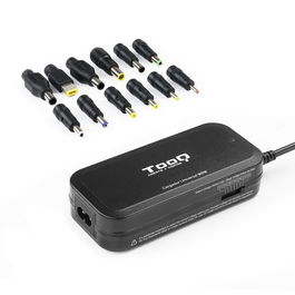 TooQ Cargador Universal Manual para Portátil 90W TQLC-90BS02M con 12 Conectores Intercambiables DC y Puerto USB 5V/1A para Dispositivos Móviles
