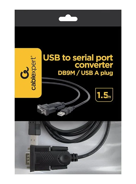 Gembird Cable USB tipo A a Serie DB-9 Negro 1,5 m UAS-DB9M-02