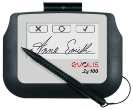 Evolis ST-BE105-2-UEVL Capturador de Firmas Digitales con Pantalla LCD de 4" y Conectividad USB Plug&Play Blanco/Negro