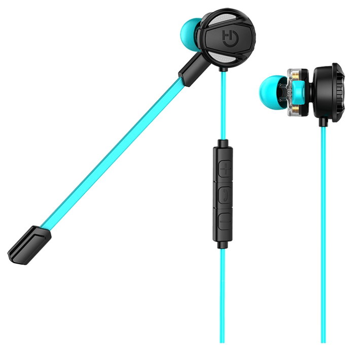 Hiditec Auriculares Gaming Taiko Dual Driver Intrauditivos con 4 Altavoces, Micrófono Desmontable, Cable 1.5m Jack 3.5mm, Compatible con PC, PS, Xbox, Switch, Smartphones