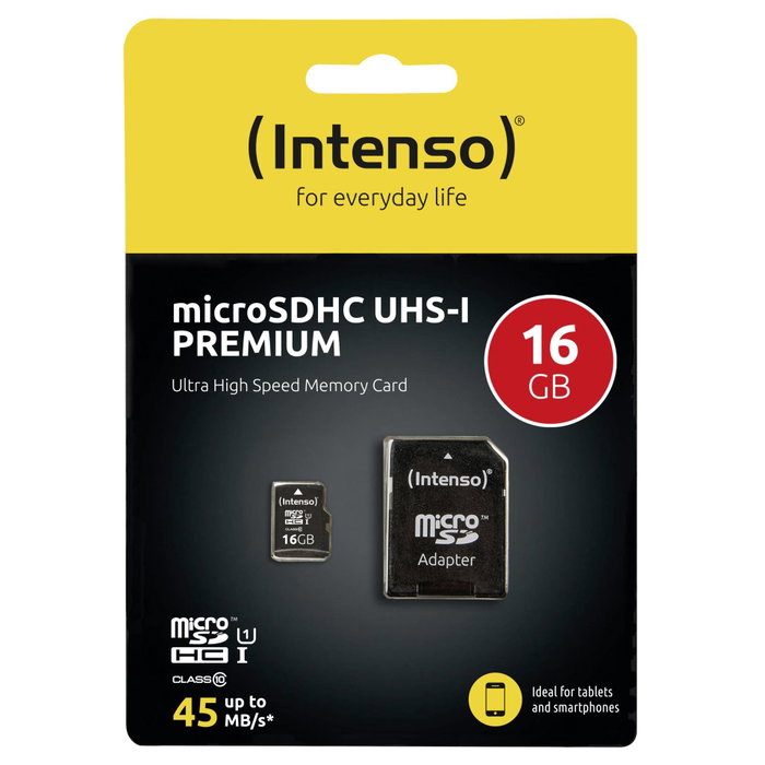 Intenso microSDHC Premium 16GB con Adaptador SD