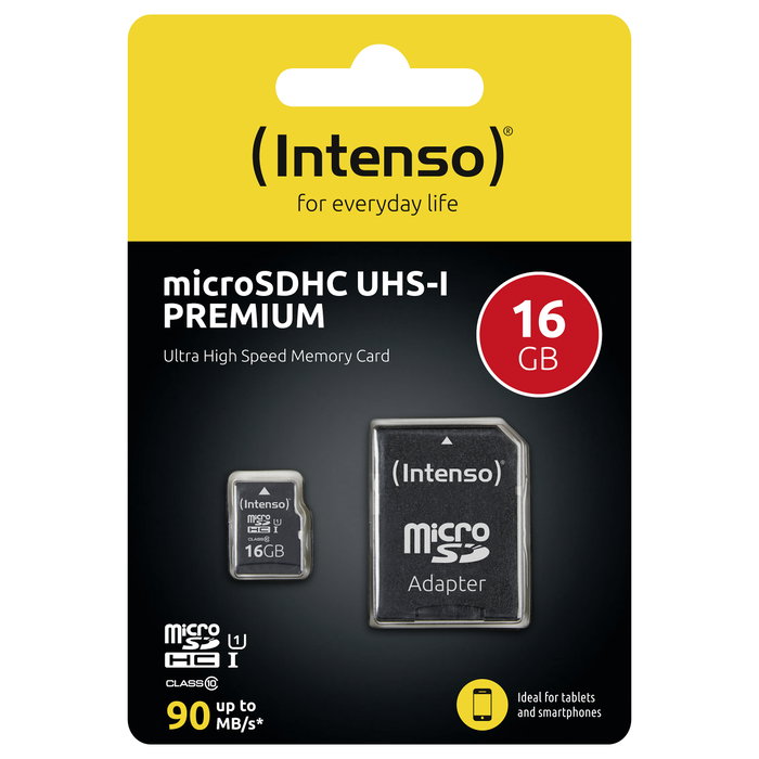 Intenso Tarjeta de memoria microSDHC UHS-I Premium 16GB con adaptador