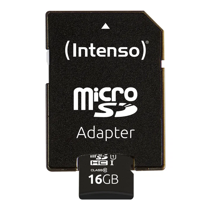 Intenso 3423470 - Tarjeta microSDHC Premium 16GB, Clase 10, UHS-I, 90 MB/s, resistente a golpes, temperatura y rayos X, con adaptador SD