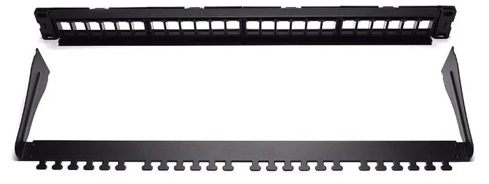 WP Panel de Parcheo 24 Puertos 1U UTP WPC-PAN-BUP24 para Cat5e, Cat6, Cat6a, Montaje en Rack, Negro
