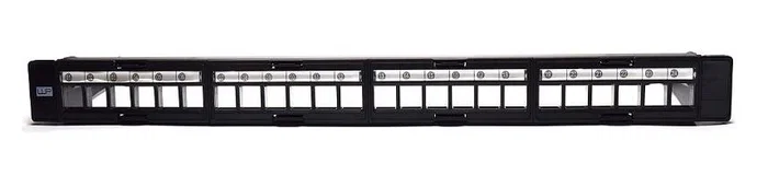 WP Panel de Parcheo 24 Puertos 1U UTP WPC-PAN-BUP24 para Cat5e, Cat6, Cat6a, Montaje en Rack, Negro