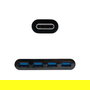 Nano Cable 10.16.4401-BK Hub USB Tipo-C a 4xUSB 3.0 Negro Plug and Play