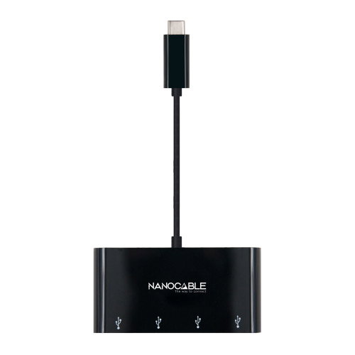 Nanocable Hub USB Tipo-C a 4xUSB 3.0 (10.16.4401-BK)