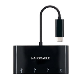 Nanocable Hub USB Tipo-C a 4xUSB 3.0 (10.16.4401-BK)