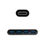 Nanocable Adaptador USB-C a 4xUSB 3.0 Negro 10 cm