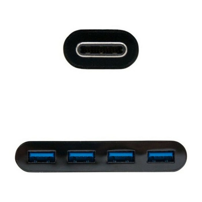 Nanocable Hub USB Tipo-C a 4xUSB 3.0 (10.16.4401-BK)