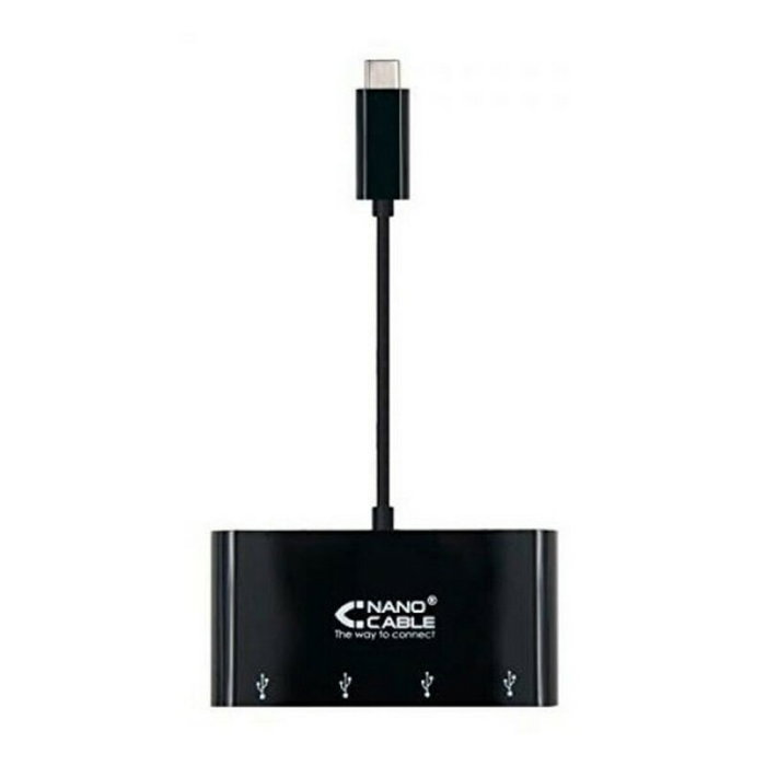 Nanocable Hub USB Tipo-C a 4xUSB 3.0 (10.16.4401-BK)