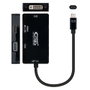 Nanocable Conversor USB-C a VGA/DVI/HDMI 3 en 1 Negro 10cm
