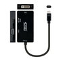 Nanocable Conversor USB-C a VGA/DVI/HDMI 3 en 1 Negro 10cm