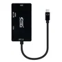 Nanocable Adaptador USB-C a VGA DVI HDMI 4K 3 en 1, 10 cm, 0.1 m, Cable Conversor 4K@30Hz, Plug & Play, Modelo 10.16.4301-BK, Negro