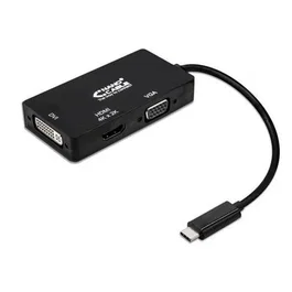 Nanocable Conversor USB-C a SVGA / DVI / HDMI 3 en 1, 4K, 10 cm, Negro