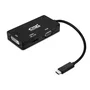 Nanocable Conversor USB-C a SVGA / DVI / HDMI 3 en 1, 4K, 10 cm, Negro