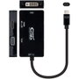 Nanocable Conversor USB-C a SVGA / DVI / HDMI 3 en 1, 4K, 10 cm, Negro