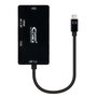Nanocable Conversor USB-C a VGA/DVI/HDMI 3 en 1 Negro 10cm