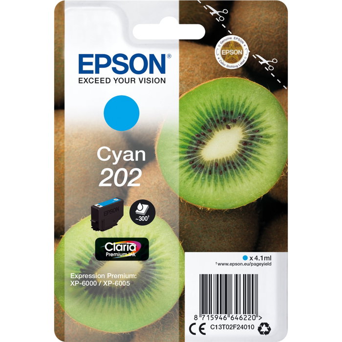 Epson Cartucho de tinta 202 Cian Claria Premium Ink C13T02F24010 profesional