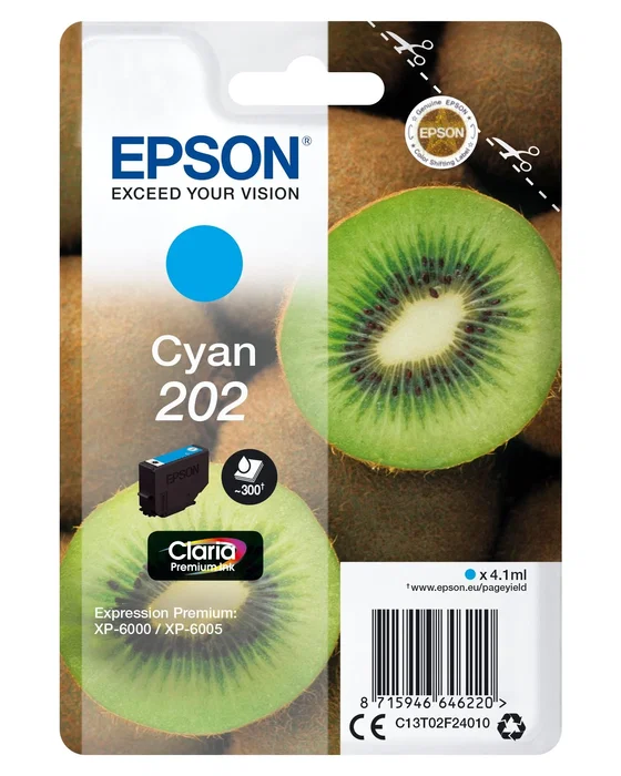 EPSON Singlepack Cyan 202 Claria Premium Ink EPSON Singlepack Cyan 202 Claria Premium Ink