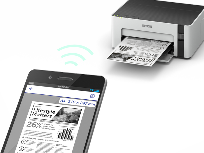 Epson Impresora Inyección de Tinta EcoTank ET-M1120, 1440 x 720 DPI, A4, Wifi
