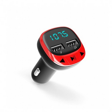 Energy Sistem Transmisor FM Coche Reproductor MP3 con Carga USB, Lector MicroSD y USB, Rojo - 448258