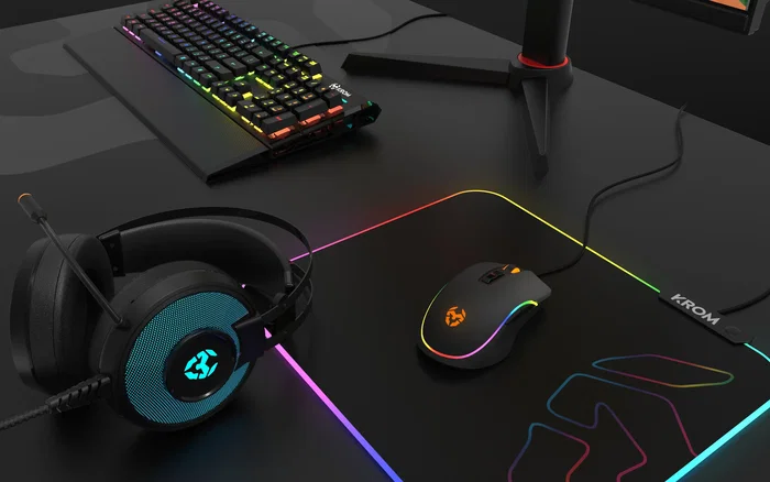 Krom Knout RGB Alfombrilla Gaming Negra