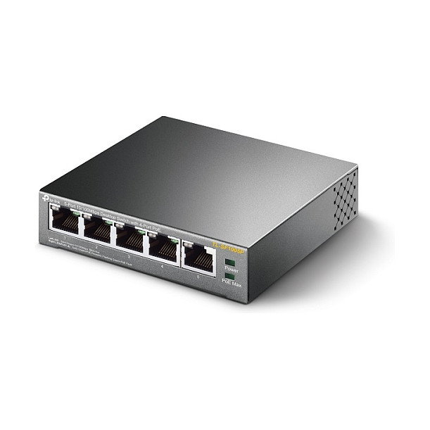TP-Link TL-SF1005P Switch de 5 puertos 10/100 Mbps con 4 puertos PoE, Negro TP-Link TL-SF1005P Switch de 5 puertos 10/100 Mbps con 4 puertos PoE, Negro