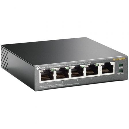 TP-Link Switch TL-SF1005P 5 Puertos Ethernet Fast 10/100 Mbps, 4 Puertos PoE IEEE 802.3af para Cámaras IP y AP, No Gestionable Plug and Play TP-Link Switch TL-SF1005P 5 Puertos Ethernet Fast 10/100 Mbps, 4 Puertos PoE IEEE 802.3af para Cámaras IP y AP, No Gestionable Plug and Play