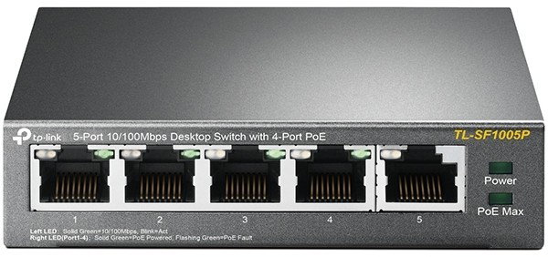 TP-Link TL-SF1005P Switch de 5 puertos 10/100 Mbps con 4 puertos PoE, Negro TP-Link TL-SF1005P Switch de 5 puertos 10/100 Mbps con 4 puertos PoE, Negro
