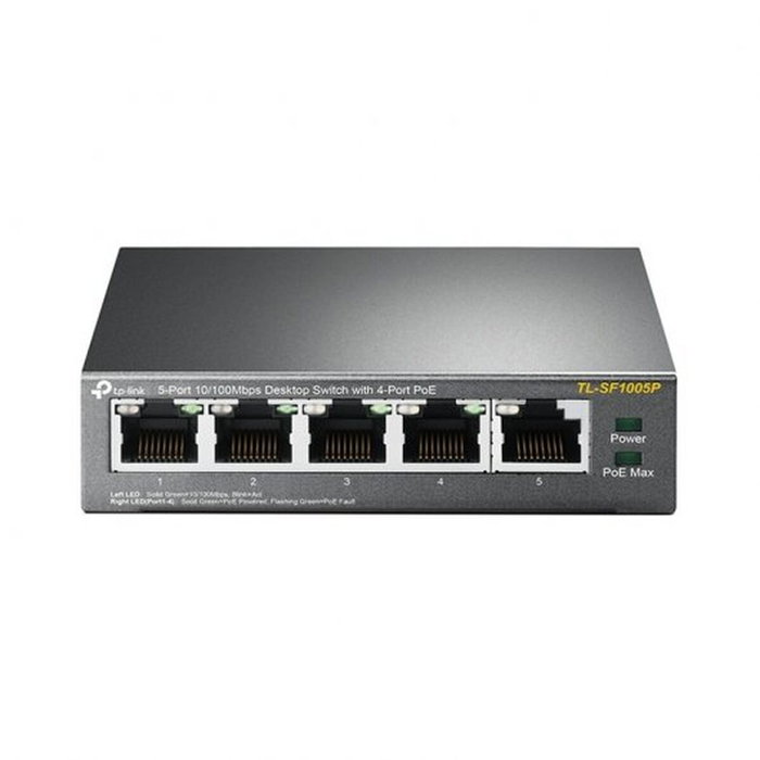 TP-Link TL-SF1005P Switch de 5 puertos 10/100 Mbps con 4 puertos PoE, Negro TP-Link TL-SF1005P Switch de 5 puertos 10/100 Mbps con 4 puertos PoE, Negro