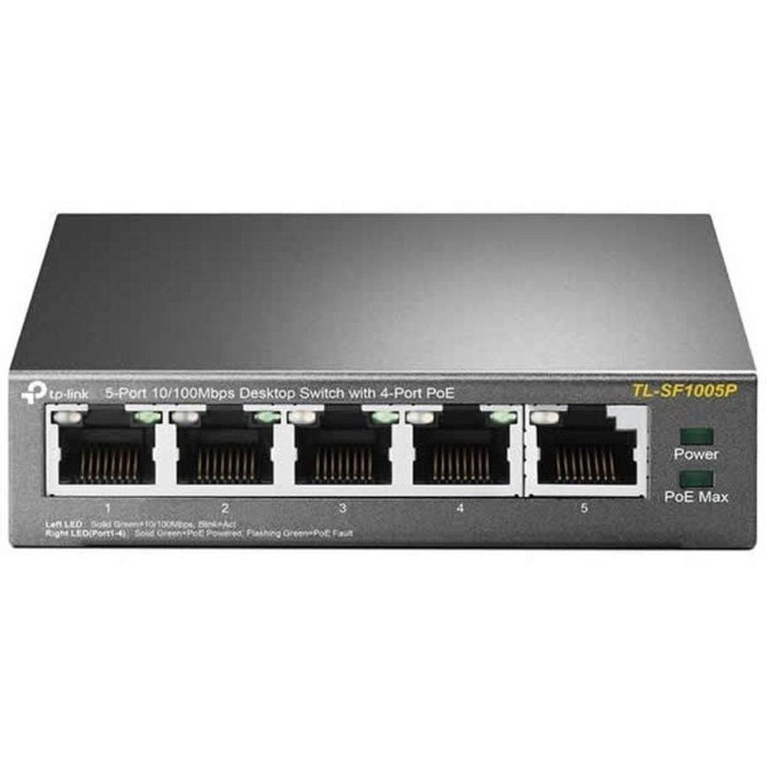TP-Link TL-SF1005P Switch de 5 puertos 10/100 Mbps con 4 puertos PoE, Negro TP-Link TL-SF1005P Switch de 5 puertos 10/100 Mbps con 4 puertos PoE, Negro